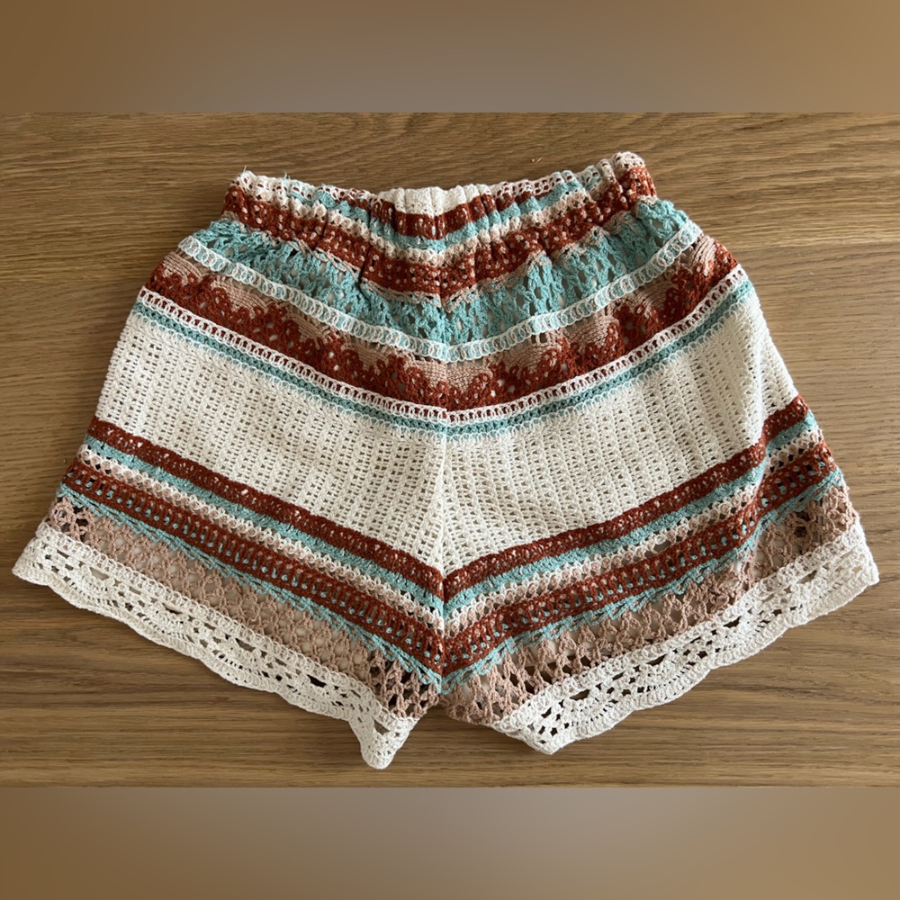 Crochet Striped Women's Shorts